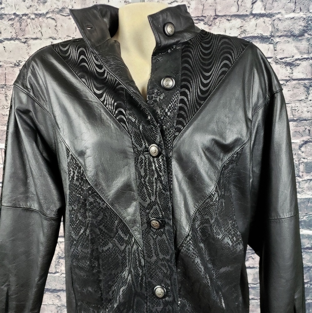 Vintage Leather Bomber Jacket Size 8